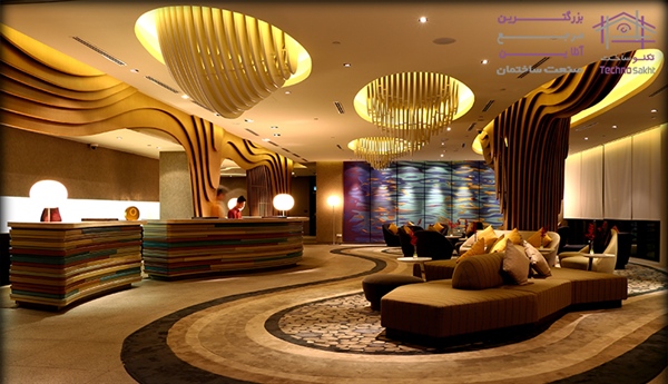 لابی شگفت انگیز هتل طراحی شده توسط خانه طراحی "ACID Sdn Bhd" در مالزی