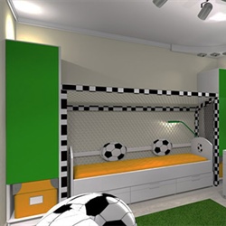 دکوراسیون اتاق پسرانه فوتبالی