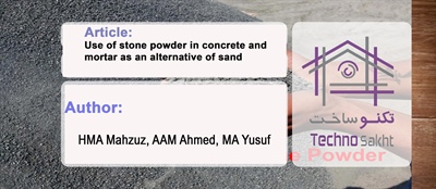Use of stone powder in concrete and mortar as an alternative of sand