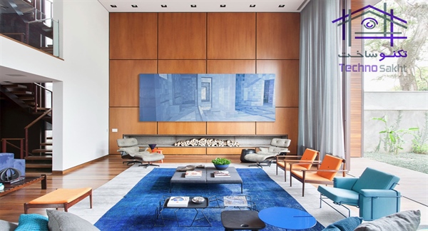 30 مدل طراحی اتاق نشیمن آبی رنگ زیبا